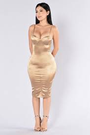 Stupid In Love Dress Gold Silky Dress Dresses Fashion