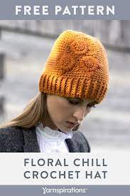 Free Crochet Patons Classic Wool Worsted Hat Pattern Floral Chill Crochet Hat Pattern Beautiful Dimensional Flowers Crochet Hats Crochet Hat Pattern Crochet