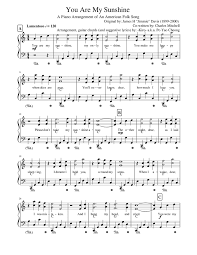 If you want for more lyric videos jus. You Are My Sunshine Sheet Music For Piano Solo Musescore Com