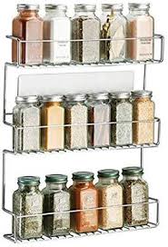 Mdesign Rangement Epices A Coller Range Epices En Metal Avec Trois Niveaux Porte Epices Pratique Et Sans Rangement Epices Support A Epices Mural Rangement