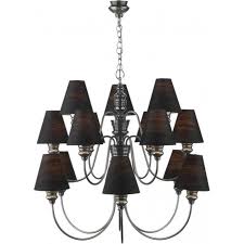 These chandeliers come in both traditional and contemporary styles. Large Pewter Ceiling Chandelier For High Ceilings Black Silk Shades