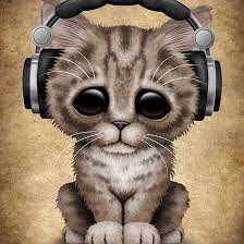 Cute Kitten Dj Wearing Headphones By Jeff Bartels Cute Cartoon Animals Animated Animals Cute Baby Animals