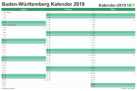 Dazu gehören die berufsschule, die berufsfachschule, das berufskolleg, die fachschule, die berufsoberschule und die beruflichen gymnasien. Kalender 2019 Baden Wurttemberg