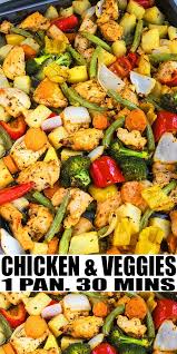Oven Roasted Chicken And Vegetables Recipe The Best Healthy Low Carb Quick And Roasted Veggies In Oven Sheet Pan Dinners Recipes Sheet Pan Dinners Chicken