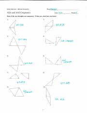 Asa Aas Kuta Software Infinite Geometry Name Mm Asa And Aas Congruence Date 1011 Period L State If The Two Triangles Are Congruent If They Are State Course Hero