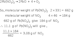 What Mass Of Nitrogen Dioxidde Can Be Obtained By Heating 111 G Of Lead Nitrate Chemistry Topperlearning Com Q9u5rxaa