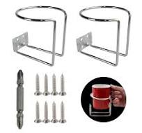 VCRANONR 2 Stück Auto Getränkehalter Edelstahl Dosenhalter Auto  Universeller Flaschenhalter Ringförmige Trinkbecherhalter mit Schrauben  Becherhalter ...