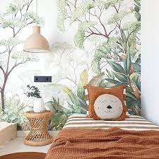 You don't need to be a professional to install wall mural, with the new technology it is repositionable, easy. Tropical Popular Wall Mural Photowall Kids Jungle Room Jungle Wallpaper Kids Room Wallpaper
