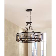 Home Decorators Collection Mayfield Park Collection 35 In 6 Light Forged Bronze Oval Chandelier With Mesh Shade 7926hdc The Home Depot Chandelier Home Decorators Collection Lighting Collections