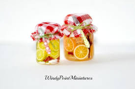 Preserved Oranges With Choke Cherries And Spearmint 1 Inch Scale Dollhouse Miniature Dollhouse Miniatures Miniatures Miniature Food