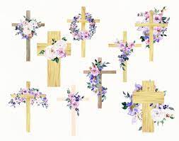 Contact us with a description of the clipart you are searching for and we'll help you find it. Watercolor Flower Cross Wood Cross Baptism Floral Clipart Easter By Olga Koelsch Thehungryjpeg Com