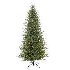 Burlap embellishment adds rustic appeal. Slim Balsam Fir Pre Lit Puleo International