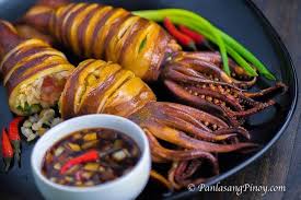 Grilled Stuffed Squid Inihaw Na Pusit Panlasang Pinoy Recipe Pusit Recipe Grilled Seafood Recipes Grilled Squid