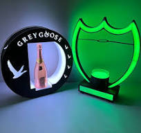 LED Lighted Liquor Bottle Display Stand - Color Changing Ace Of Spades  Champagne Presenter For Bars & Parties