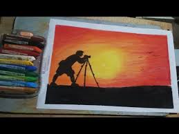 Types of oil pastel colours. Sunset Drawing Using Crayons Drawing With Crayons