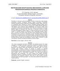 Do all so as to give the best for your youngster! Pdf Jurnal Pendidikan Indonesia 749 Motivasi Dan Sikap Bahasa Mahasiswa Jurusan Pendidikan Bahasa Inggris Undiksha