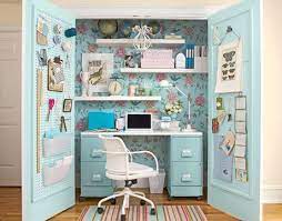 Small spaces shouldn't hold you back from diying your home. Coming Out Of The Closet Beautiful Craft Spaces Small Sewing Rooms Craft Room Office Home Organization