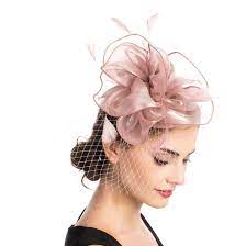 Saferin Fascinators Hat Sinamay Flower Mesh Feathers On A Headband And A Clip Tea Party Headwear For Girls A Hats For Short Hair Fascinator Hats Tea Party Hats