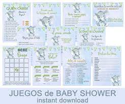 Hacer un baby shower de jirafas resulta ser muy original y práctico las jirafas suelen ser hoy les compartimos unas ideas para un baby shower de niña con decoración de catarinas. Nino Baby Shower Games Pack Set Kit De Juegos Espanol De Etsy