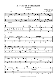 Beginner tamil songs keyboard notes pdf. Thendral Vandhu Theendum Piano Notes Avatharam Solo Sheet Music Pdf Sheet Music Pdf Song Notes Sheet Music