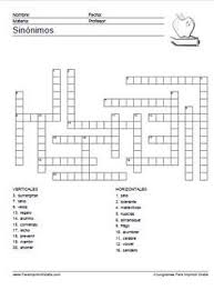 Crucigrama De Sinonimos Science Puzzles Crossword Puzzles Teaching Spanish