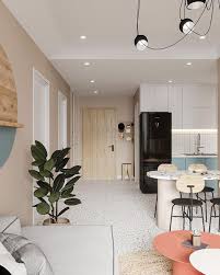 Rộng chưa tới 60m2, căn hộ nhỏ vẫn có 2 phòng ngủ gọn xinh