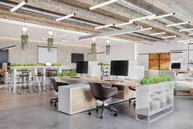 Modern Open Plan Office Space Interior Stock Photo - Download Image Now - Office, Modern, Lighting Equipment - iStock