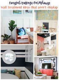 A white house with a nice front porch surrounded by trees. Coastal Cottage Farmhouse Style Wall Treatment Ideas That Aren T Shiplap The Happy Housie