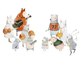 Animal Band Practice Print Band Of Animals By Chasingthecrayon Animals Animal Drawings Giclee Print