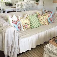 Sofa shabby chic can also be expandable, and some even expand into beds, helping you make the best use of your space. Slipcover Ruffled Slipcover Sofa Cover Sofa Scarf Slip Cover Couch Cover Farmhouse Decor Shabby Chic Sofa Cottage Shabby Chic Slipcovers Shabby Chic Sofa Sofa Throw