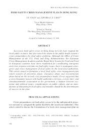 If you are new to the process, building issue and crisis management plans likely seems like a daunting task. Pdf Food Safety Crisis Management Plan In Hong Kong Chendi Li Academia Edu