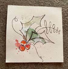 Weihnachtskarte Christmas Card Art Painted Christmas Cards Christmas Drawing