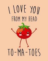 I Love You From My Head Tomatoes Funny Quote Mini Art Print By Cuteness Without Stand 3 X 4 In 2020 Funny Quote Prints Funny Quotes Funny Pillow Quotes