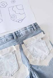 The textured painting on the wall is a blend of the lighter hues, lending a clean, airy look to the room. How To Draw On Denim Easy Fashion Diy Now Thats Peachy