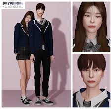Maxis match cc world s4cc finds daily free downloads for the sims 4 in 2020 sims 4 cc eyes sims 4 asian makeup sims 4 cc skin. Poyopoyo Korean School Students Sims Set The Sims 4 Catalog