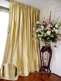 Drapes and curtains , window treatments. Thai Silk Pleated Draperies In Two Tone Solid Gold And Ivory Bestwindowtreatments Com