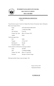 Kode penomoran indeks surat desa/kode surat yang berlaku di desa (format kode surat) kode surat merupakan bagian dari proses tata kelola adm. Doc Surat Keterangan Kematian Docx Arina Wahyu Academia Edu