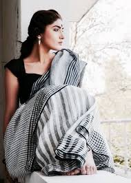 Black And White Striped Saree Blouse Pin By Nusrat Zahan Meem On Stripes Mostly A Dizzying Black White Matter Elegant Saree Saree Saree Look