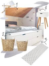 Schlafzimmer Unter Dem Dach Mit Bett Und Hellem Sideboard Davor Und Passenden Schlafzimmer Dachschrage Zimmer Mit Dachschrage Einrichten Bett Unter Dachschrage