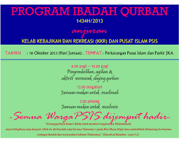 Jemputan Majlis Qurban Psis