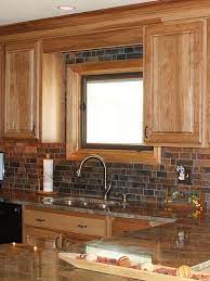 Kitcen backsplash for oak cabinets white countertop, oak cabinet kitchen backsplash ideas, what color paint looks good with oak cabinets. Rusty Brown Slate Mosaic Backsplash Tile For Traditional Kitchen Kitchen Design Kitchen Remodel Rustic Kitchen