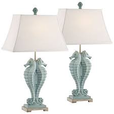 Seahorse Glacier Blue Table Lamps Set Of 2 In 2020 Table Lamp Sets Blue Table Lamp Table Lamp