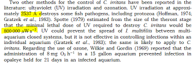 Uv Dosage For Sterilizing Protozoa Trying To Calculate