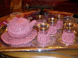 اكسسوارات المطبخ والشيشه كروشيه للديكور فقط