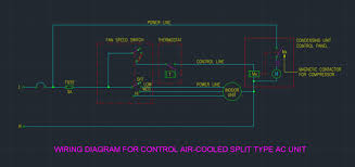 Clean your refrigerator condenser coils every 6 months for problem free operation. Wiring Diagram For Control Air Cooled Split Type Ac Unit Cad Block And Typical Drawing