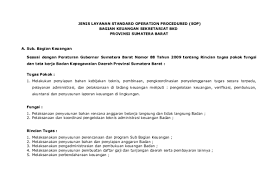 Pedoman teknis bantuan oprasional kesehatan tahun anggaran 2015. Doc Jenis Layanan Standard Operation Procedured Sop Bagian Keuangan Sekretariat Bkd Provinsi Sumatera Barat Mahalli S Academia Edu