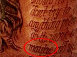 Unlike them, he doesn't get them on parts of the body that can be seen easily while he plays basketball. There S A Misspelled Word In Kevin Durant S Giant Back Tattoo