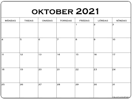 Aktuelle termine für januar 2021: Oktober 2021 Kalender Svenska Kalender Oktober