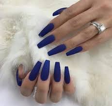 24pcs full cover short square press on nails fresh blue gray temperament bride false nails wearable artificial nails with glue. Don T Like Matte Nails But The Blue Is Dark And It Looks Nice In The Pic Blue Acrylic Nails Blue Nails Blue Coffin Nails