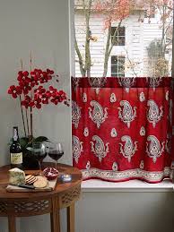 red kitchen curtains, cafe curtains